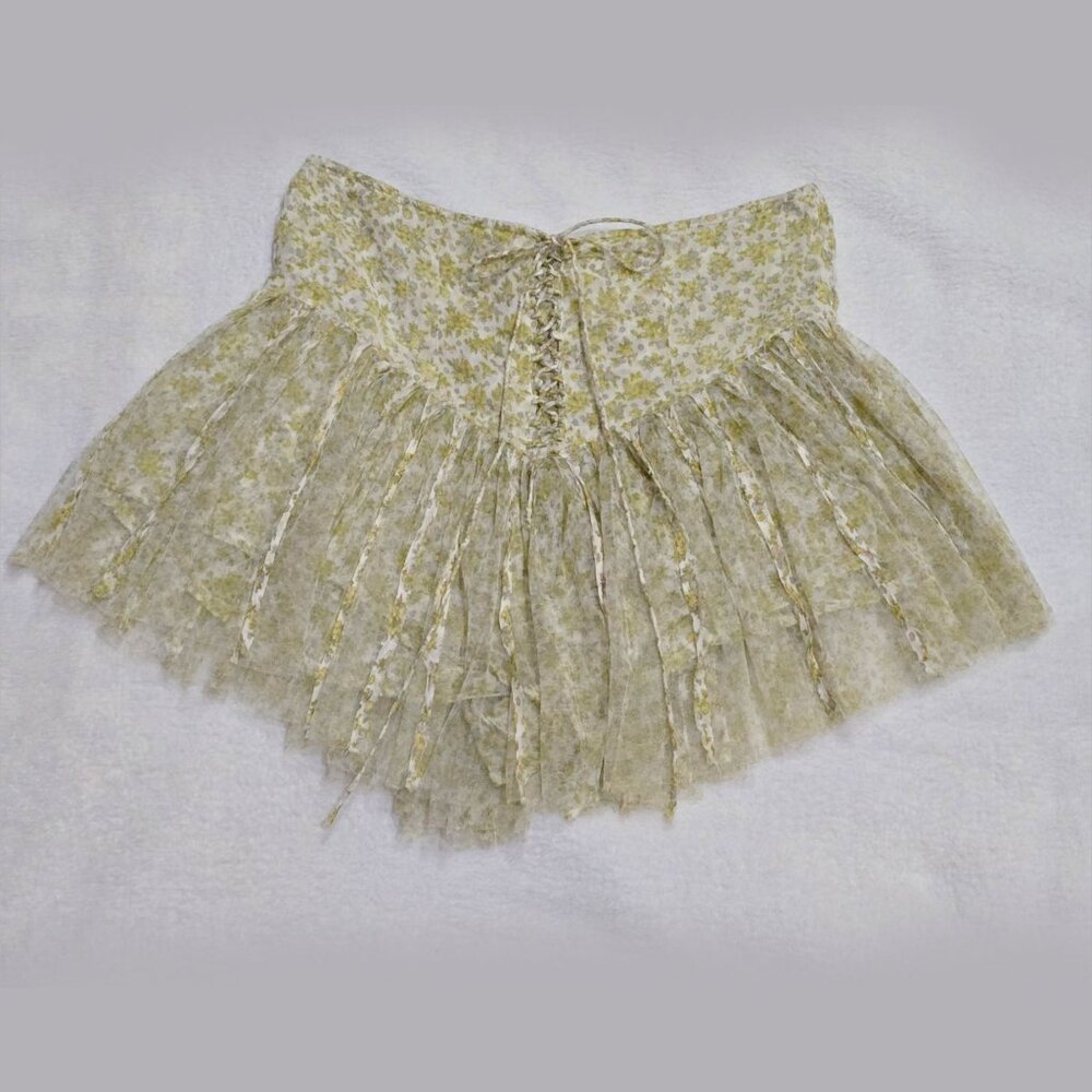 Free People Cream and Sage Floral Mini Skirt - Picture 10 of 13